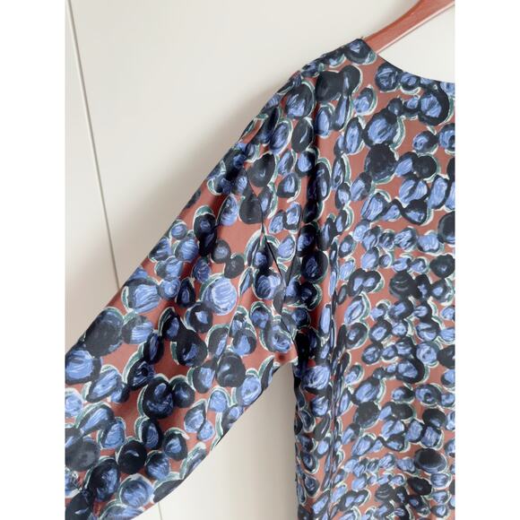 Designer Piazza Sempione Silk Shift Dress Puple Black Size Knee Length Cocktail - Picture 6 of 10